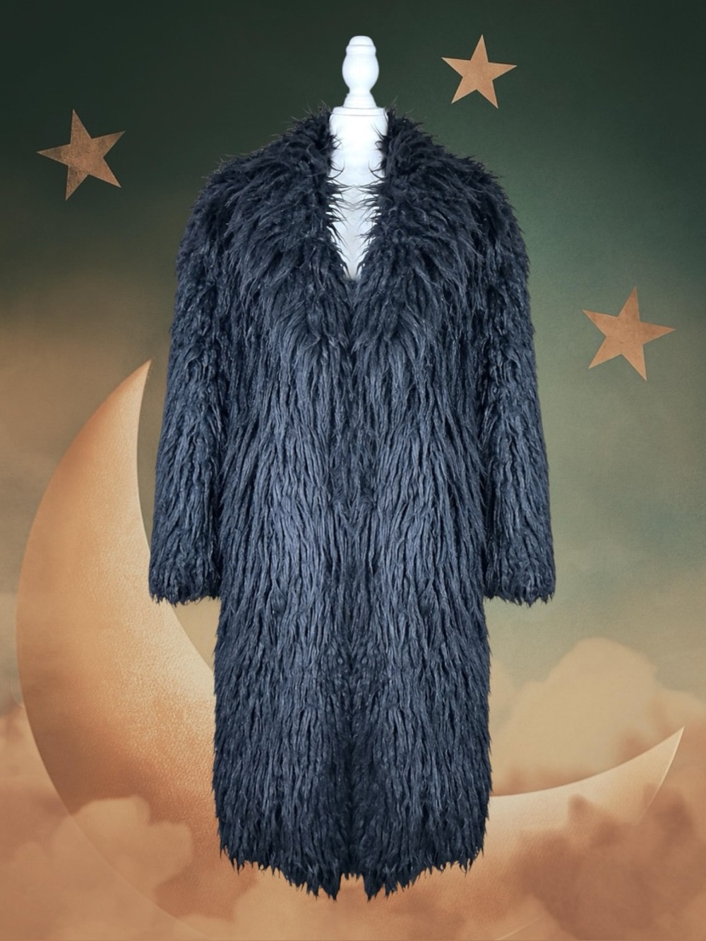 Urban Outfitters Kimchi Blue NWOT Retro Glam Whimsigoth Mobwife Faux Fur  Coat L